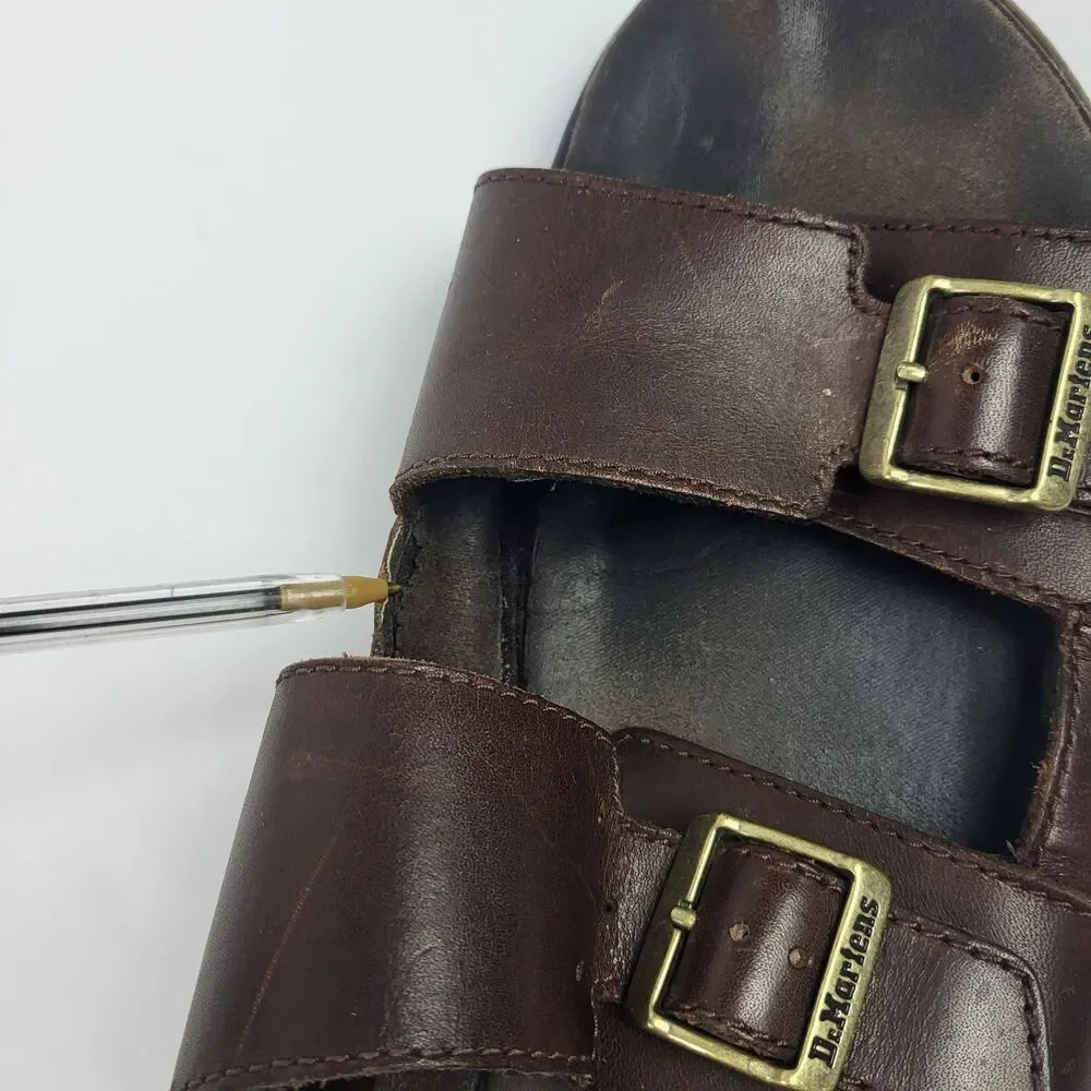 Dr. Martens Nikolai Brown Leather Double Strap Buckle Sandals US Men’s 11 READ